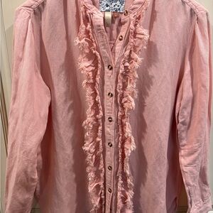 Pilcro Dusty Pink Button-Front Blouse